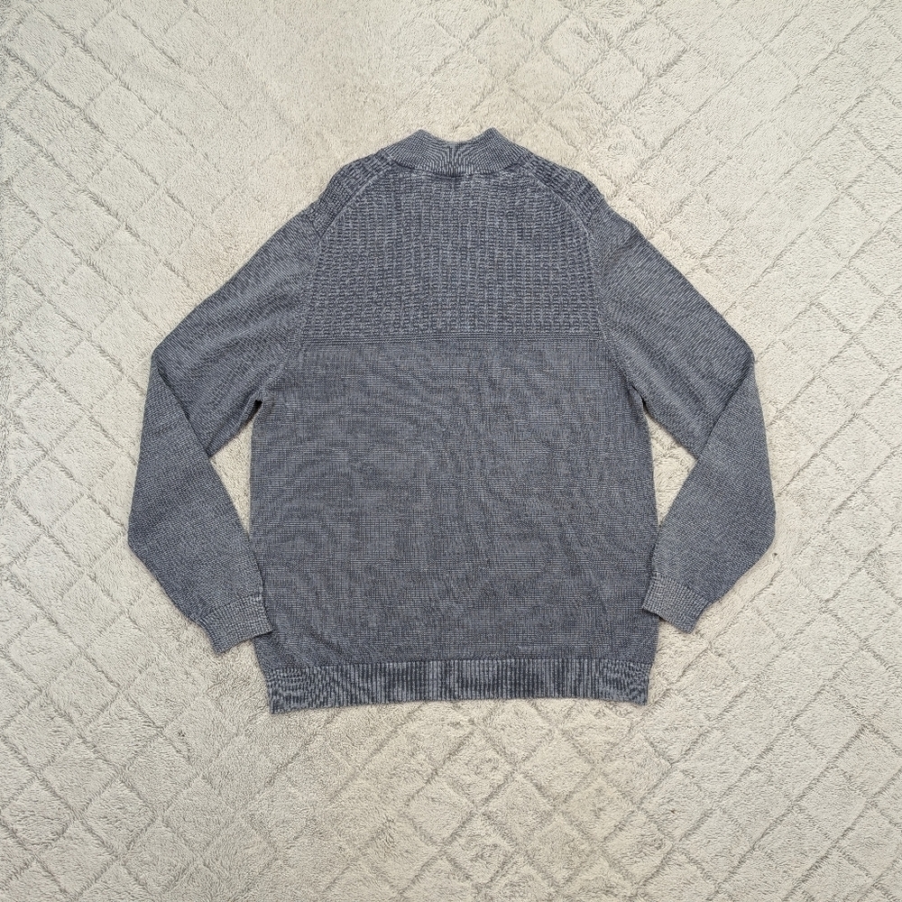 Tommy Bahama Sweater Mens XL Gray ¼ Zip Pullover Knit Cotton Casual Beach - Picture 9 of 9